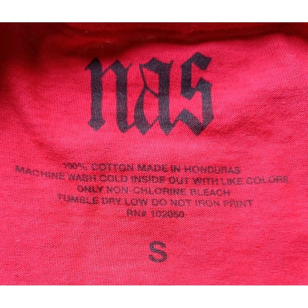 Nas T-Shirt Men's Small 90s Rap Graphic Red Short Sleeve - Picture 3 of 6